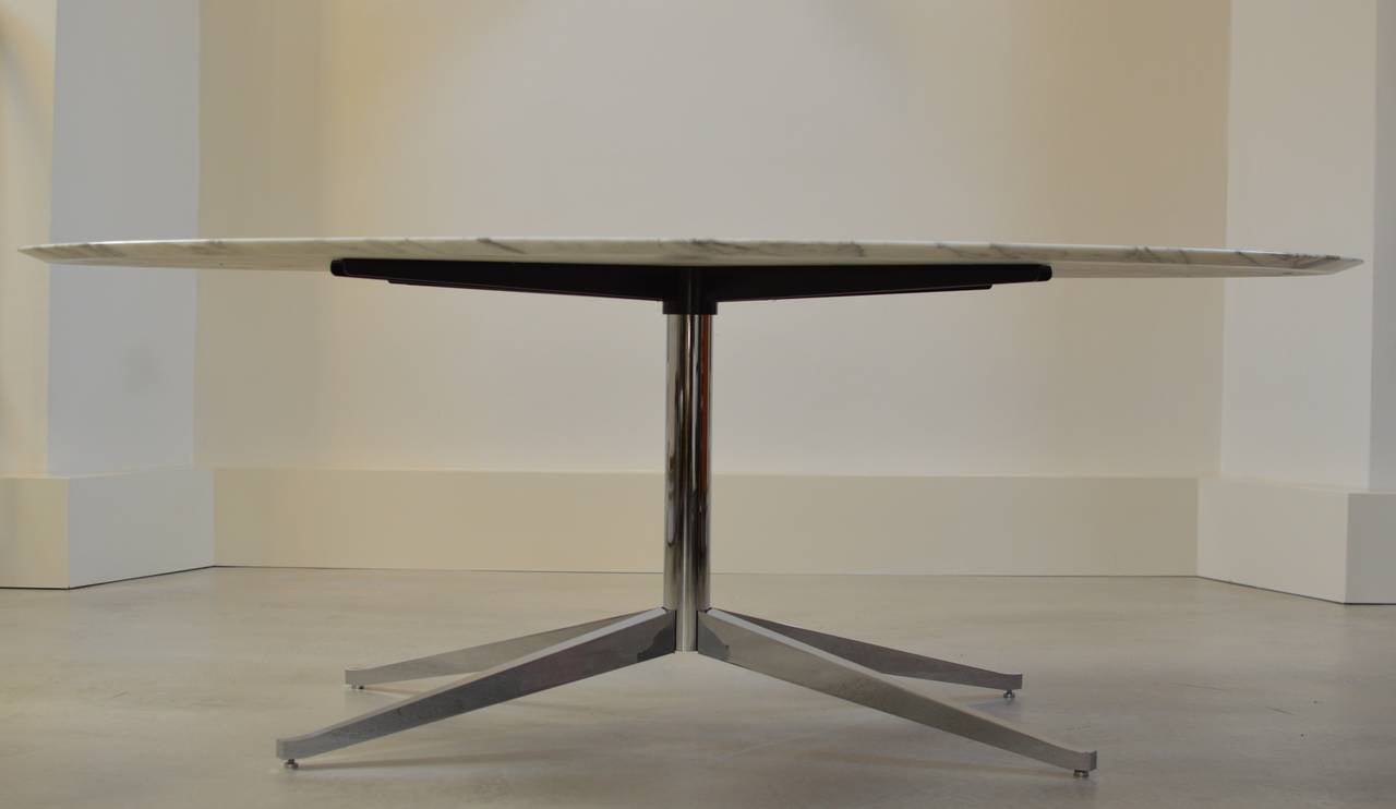 Mid-Century Modern Florence Knoll Marble Oval Table Desk by Knoll International