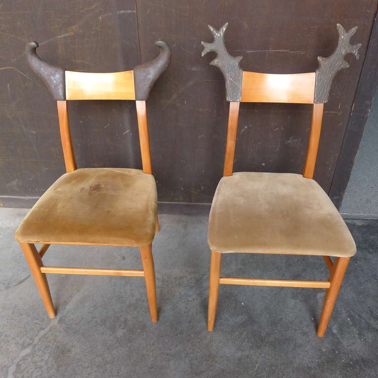 Two Burlesque Horned Chairs