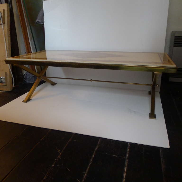 A large neo-classical rectangular coffee table