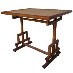 Antique A Fine Asian Style Table In Bamboo