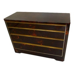 Four drawers chest in patined tortoise shell circa 1970
