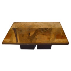 A Fine Bronze Etched Coffee Table Signed By Christian Heckscher