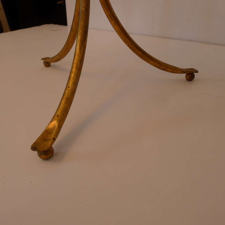Mid-20th Century A Gilded Iron Coffee Table with Leaves 