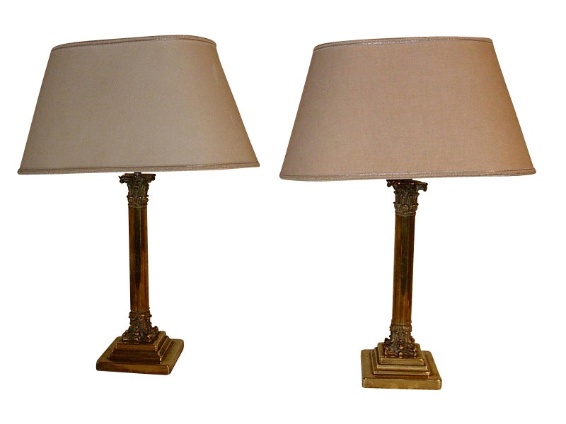 néo-classical pair of lamps in bronze