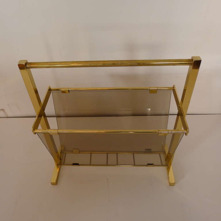 20th Century a set of two magazine rack in brass. For Sale
