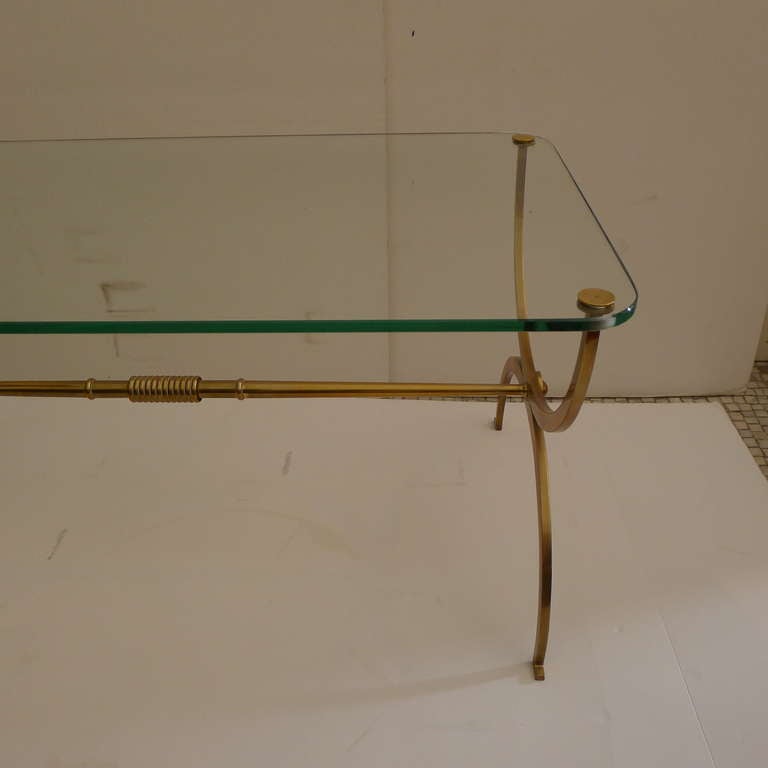 Modern Fine Coffee Table in Bronze with Glass Tabletop