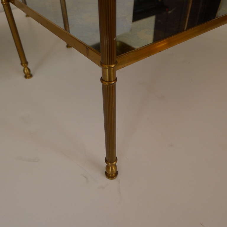 Fine Pair of Two Tier Side Tables in Bronze Attributed to Jansen In Excellent Condition In Brussels, BE