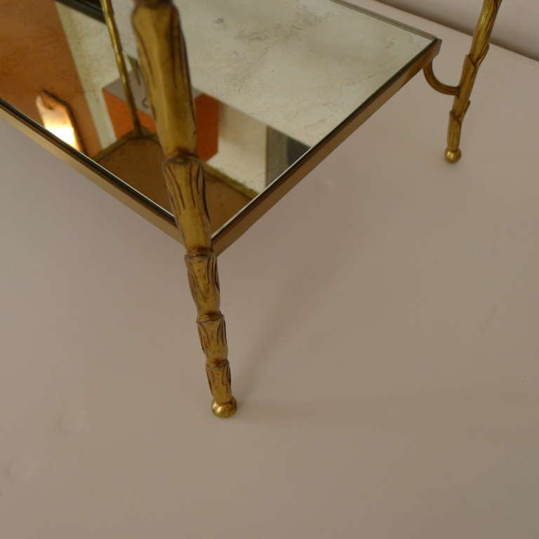 French Two Tier Maison Bagues Coffee Table in Bronze  For Sale