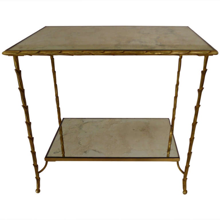 Two Tier Maison Bagues Coffee Table in Bronze  For Sale