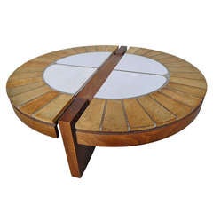 A Round Coffee Table Signed Capron Valauris France