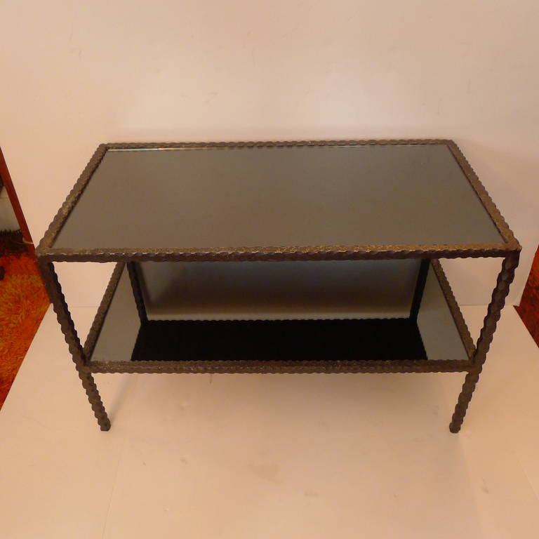 Fine Two-Tier Forged Iron Coffee Table