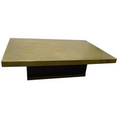 Etched Bronze Coffee Table, Signed Ricco and Dated 1984