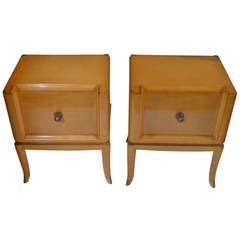 Pair of Decoene Side Tables in Maple