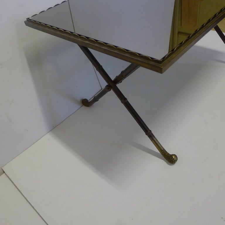 A Fine Maison Bagues Coffee Table with Bronze Mirror Table Top