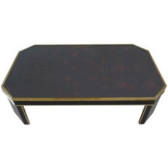 Large Low Table In Patined Tortoise Shell Resine