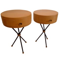 A Pair Of Round Side Tables In Maple