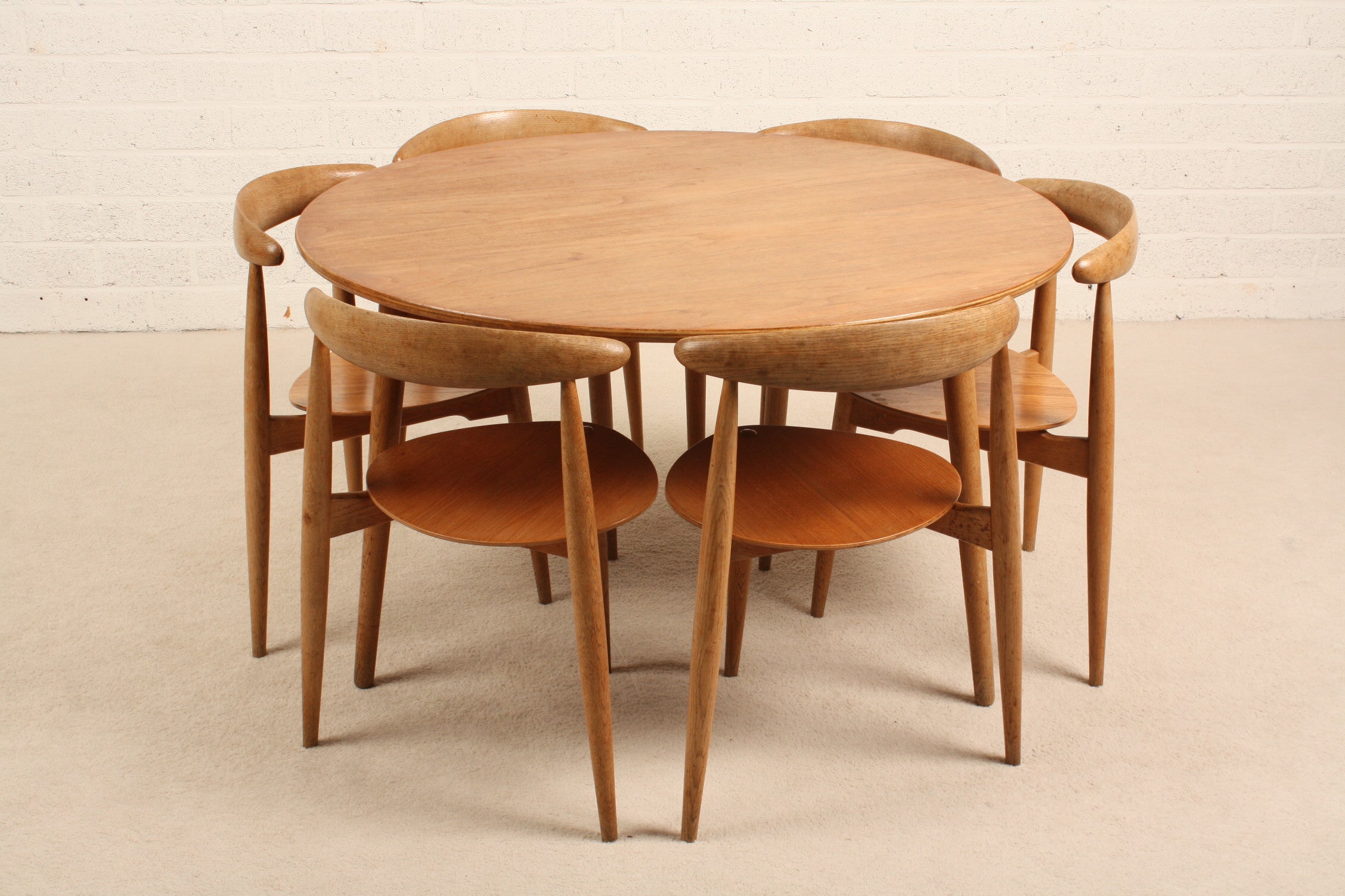 Danish Hans Wegner Three Legged Dining Set