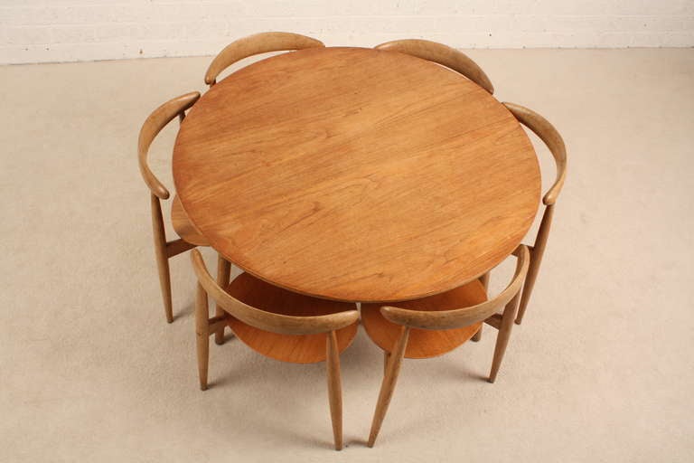 Scandinavian Modern Danish Hans Wegner Three Legged Dining Set