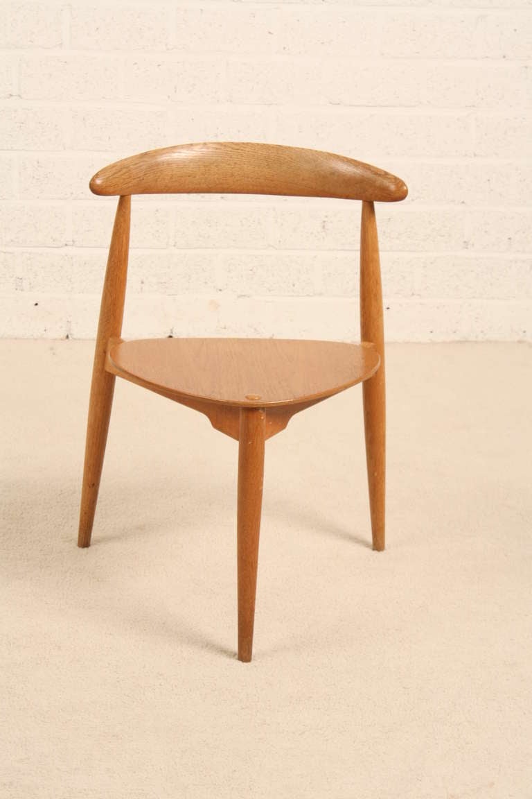 Oak Danish Hans Wegner Three Legged Dining Set