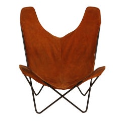 Hardoy Butterfly suede leather nice patine sculptural chair