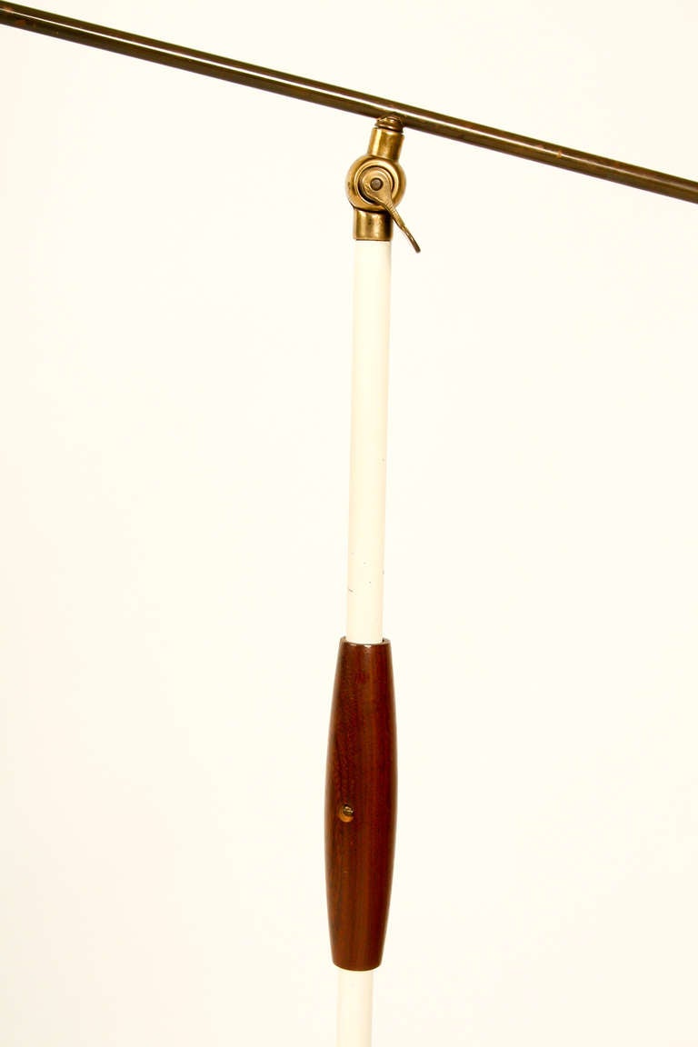 Italian 20th Century Teak Floor Lamp in Stilnovo Style