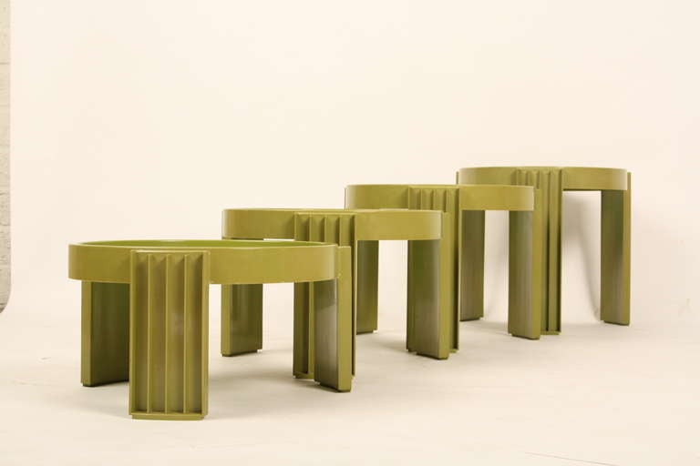 Four Nesting Tables by Cassina designed by Gianfranco Frattini Italy 2