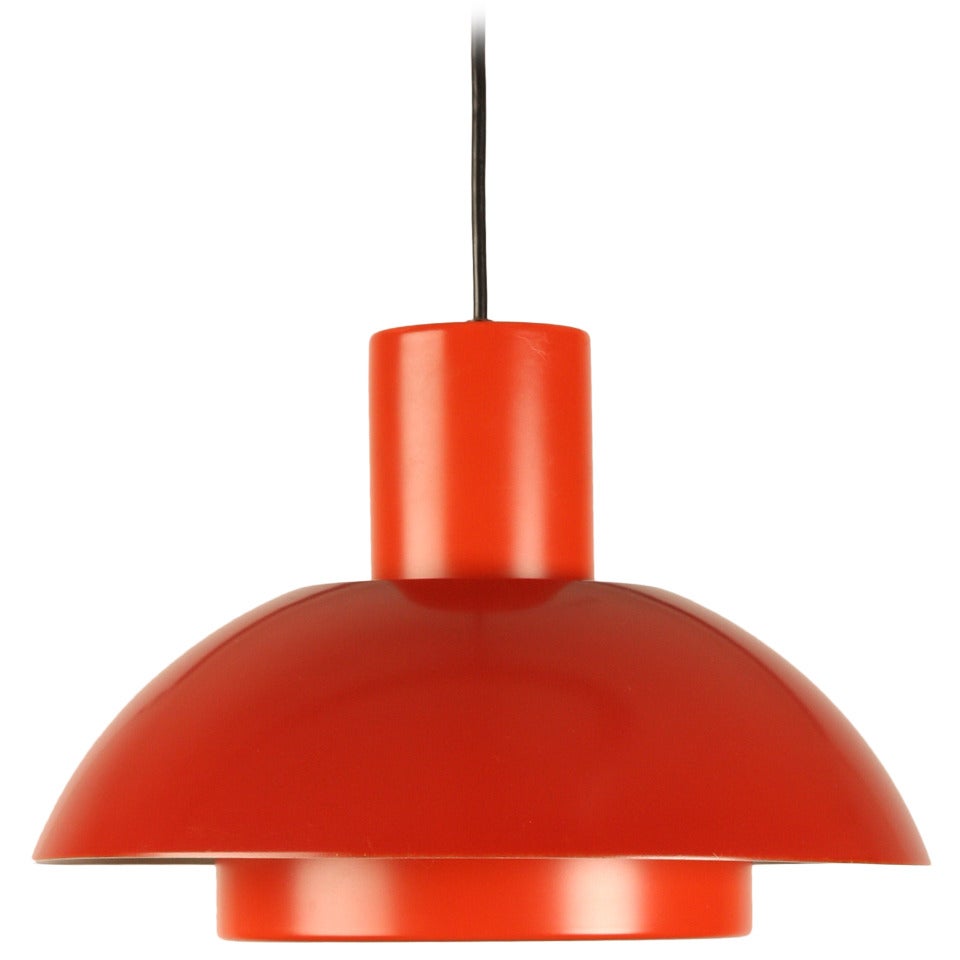 Red Metal Danish Lamp