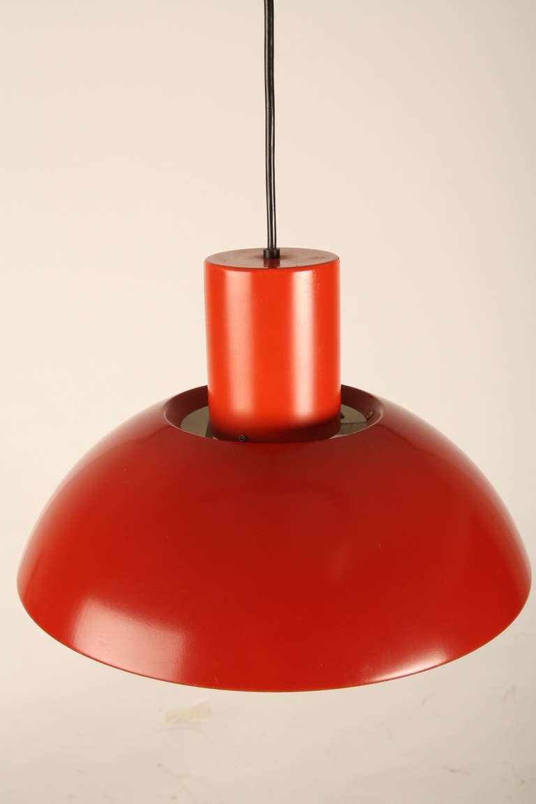 Red Metal Danish Lamp In Good Condition In LA Arnhem, NL