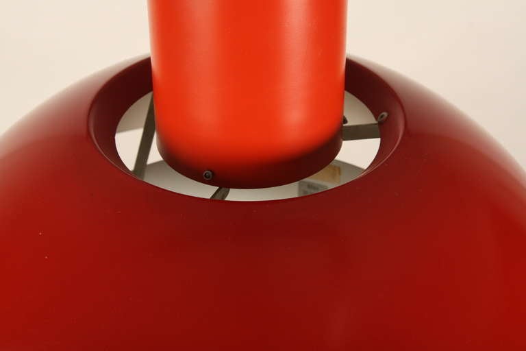 Mid-20th Century Red Metal Danish Lamp