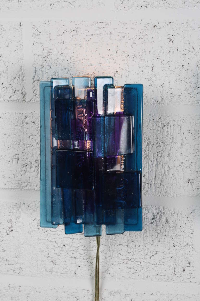 Claus Bolby for Lyskjaer Belysning Acrylic Lamps blue purple color 2