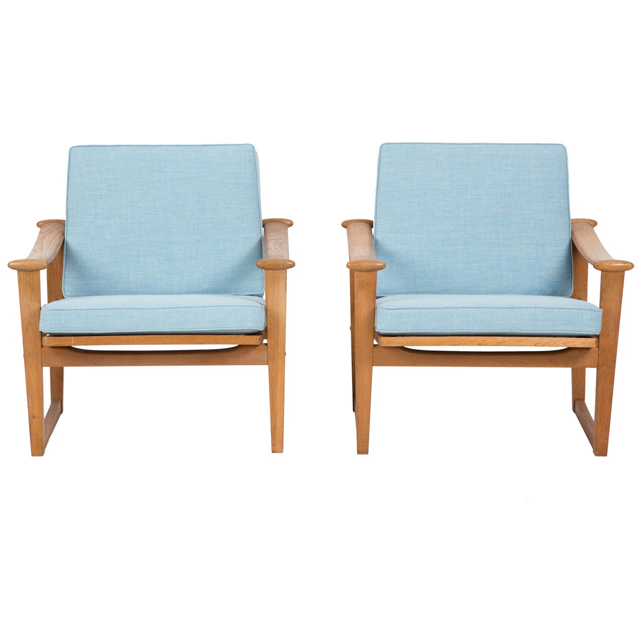 In the style of Finn Juhl Set of Oak Chairs for Pastoe designed by Nissen For Sale