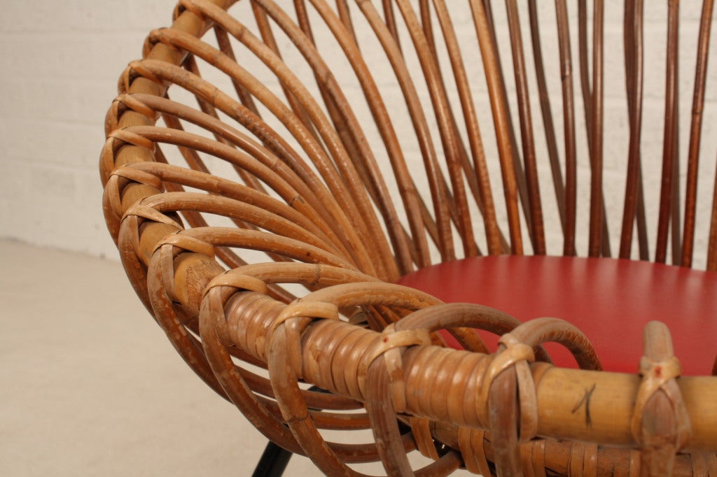 Rattan chair in style of Franco Albini In Good Condition In LA Arnhem, NL