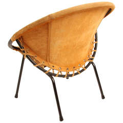 Vintage Suede Lusch En Co Circle Chair
