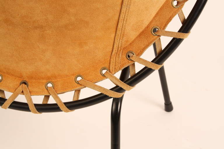 German Suede Lusch En Co Circle Chair