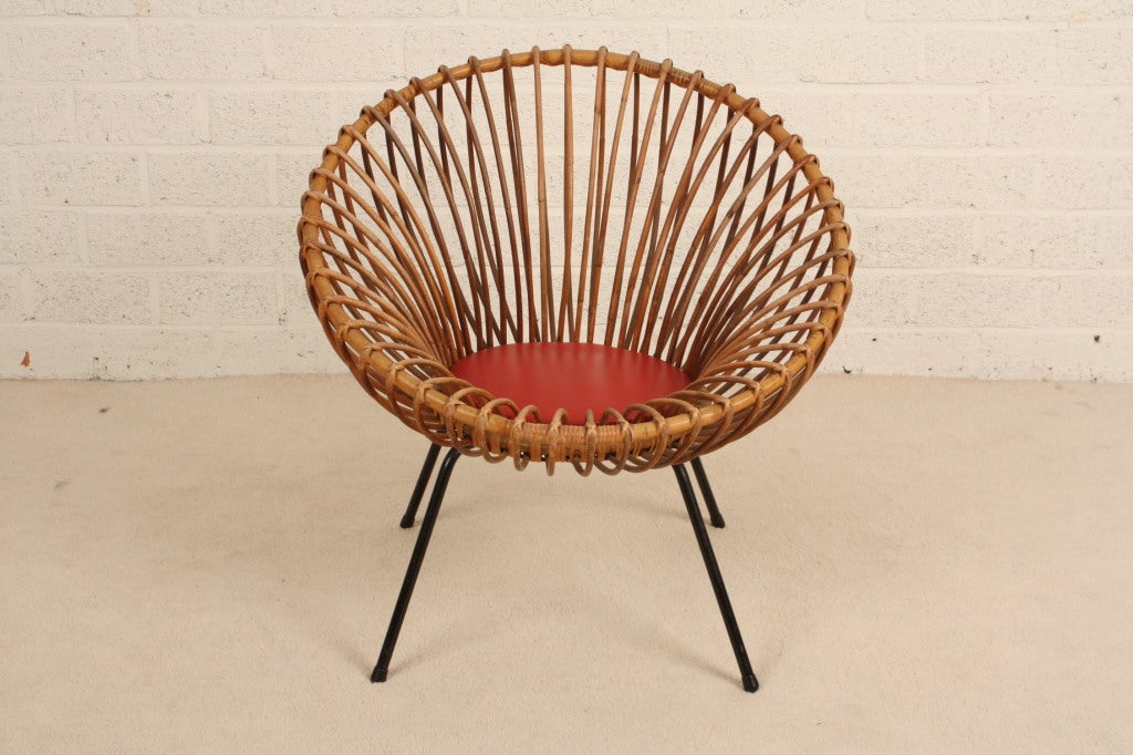 Rattan chair in style of Franco Albini 4