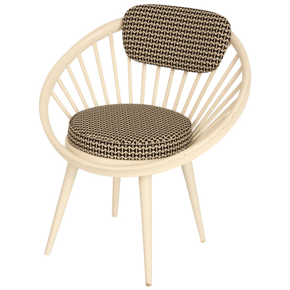 Circle Chair of Yngve Ekstrom with "Maharam" Fabric For Sale