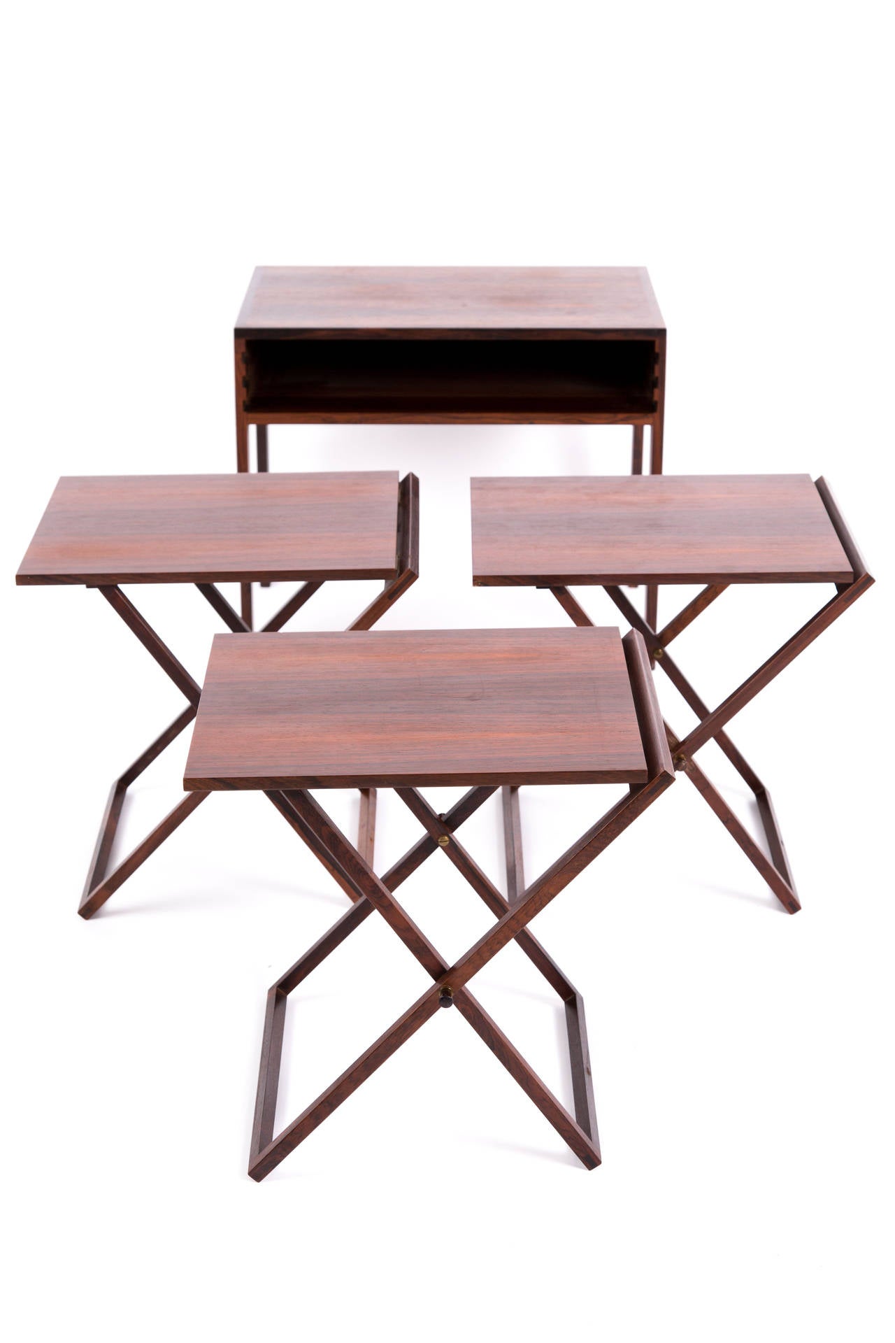 ILLUM WIKKELSO folding table set in warm wood for Silkeborg In Good Condition In LA Arnhem, NL