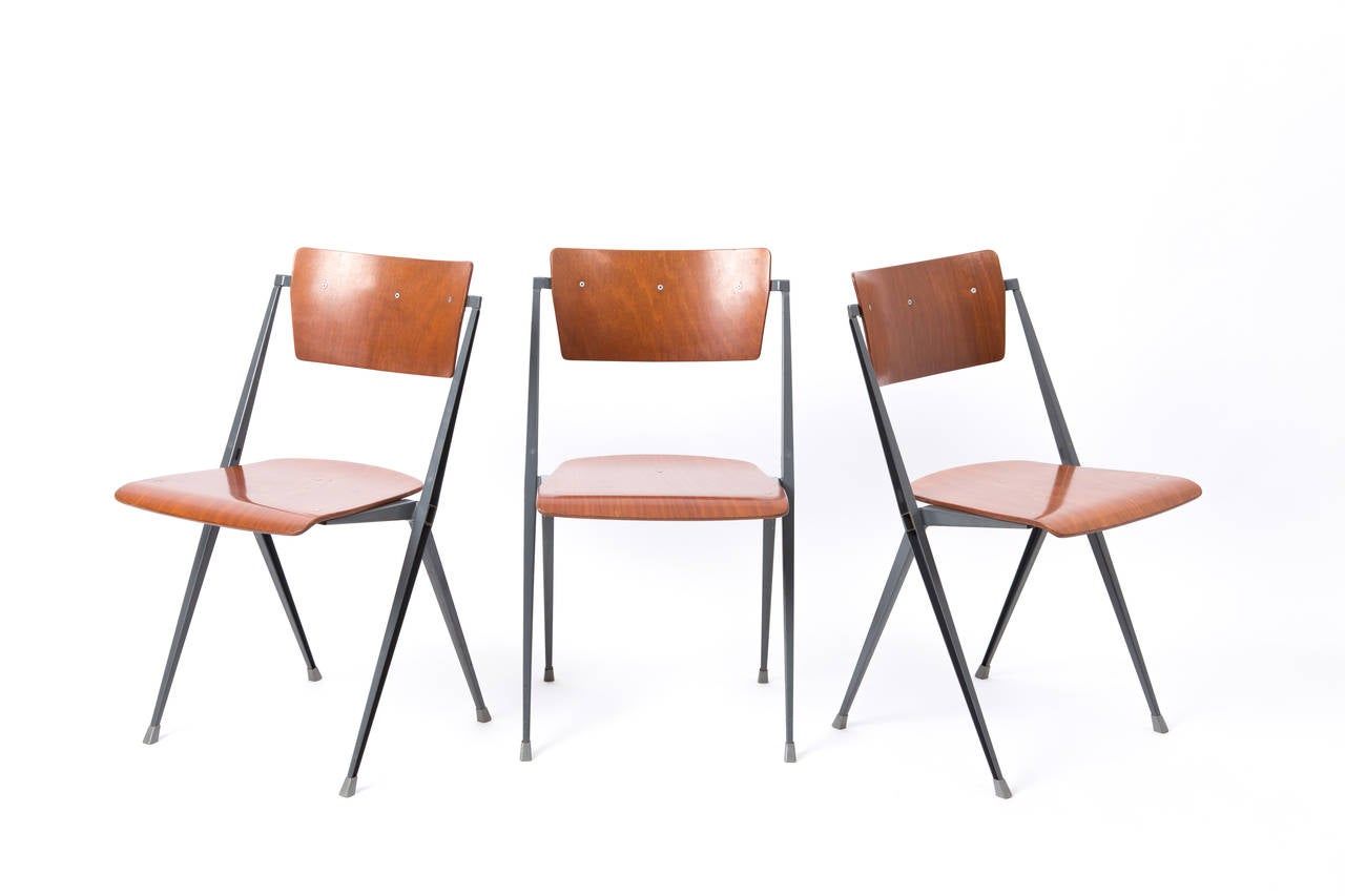 Industrial Wim Rietveld Pyramide Ahrend de Cirkel Chairs For Sale