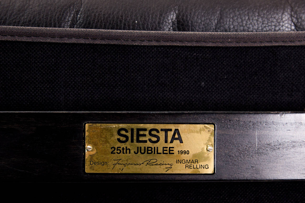 Scandinavian Modern Ingmar Relling Anniversary Siesta Edition Black Leather West Nova