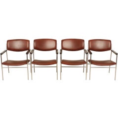 A set of four Dutch Gijs van der Sluis chairs industrial style 9