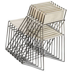 Set of Six X-Line Chairs Designed by Haugesen for Bent Krogh, Denmark