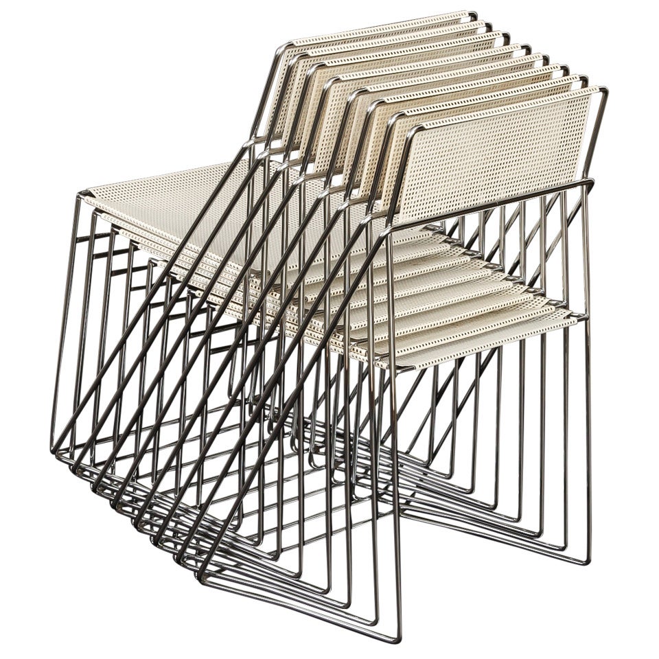Set of Six X-Line Chairs Designed by Haugesen for Bent Krogh, Denmark