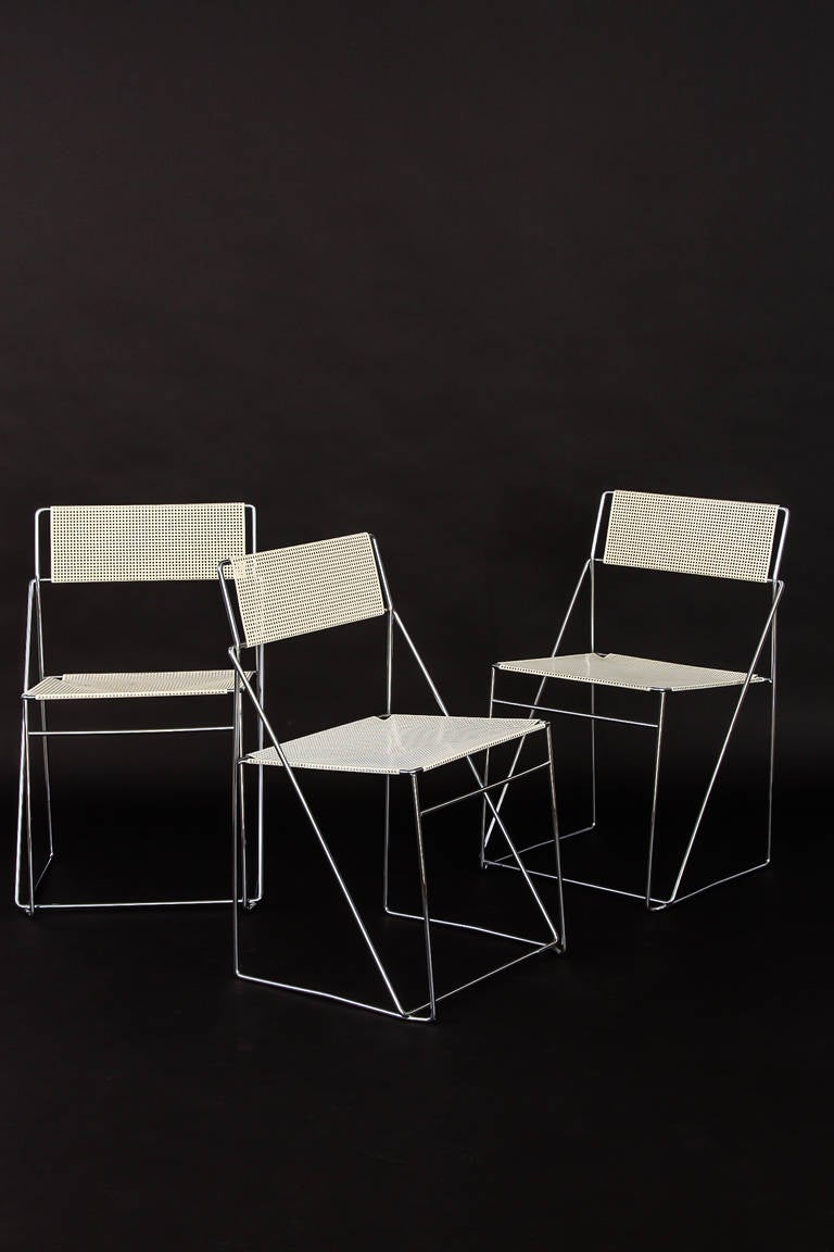 Set of Six X-Line Chairs Designed by Haugesen for Bent Krogh, Denmark In Good Condition In LA Arnhem, NL
