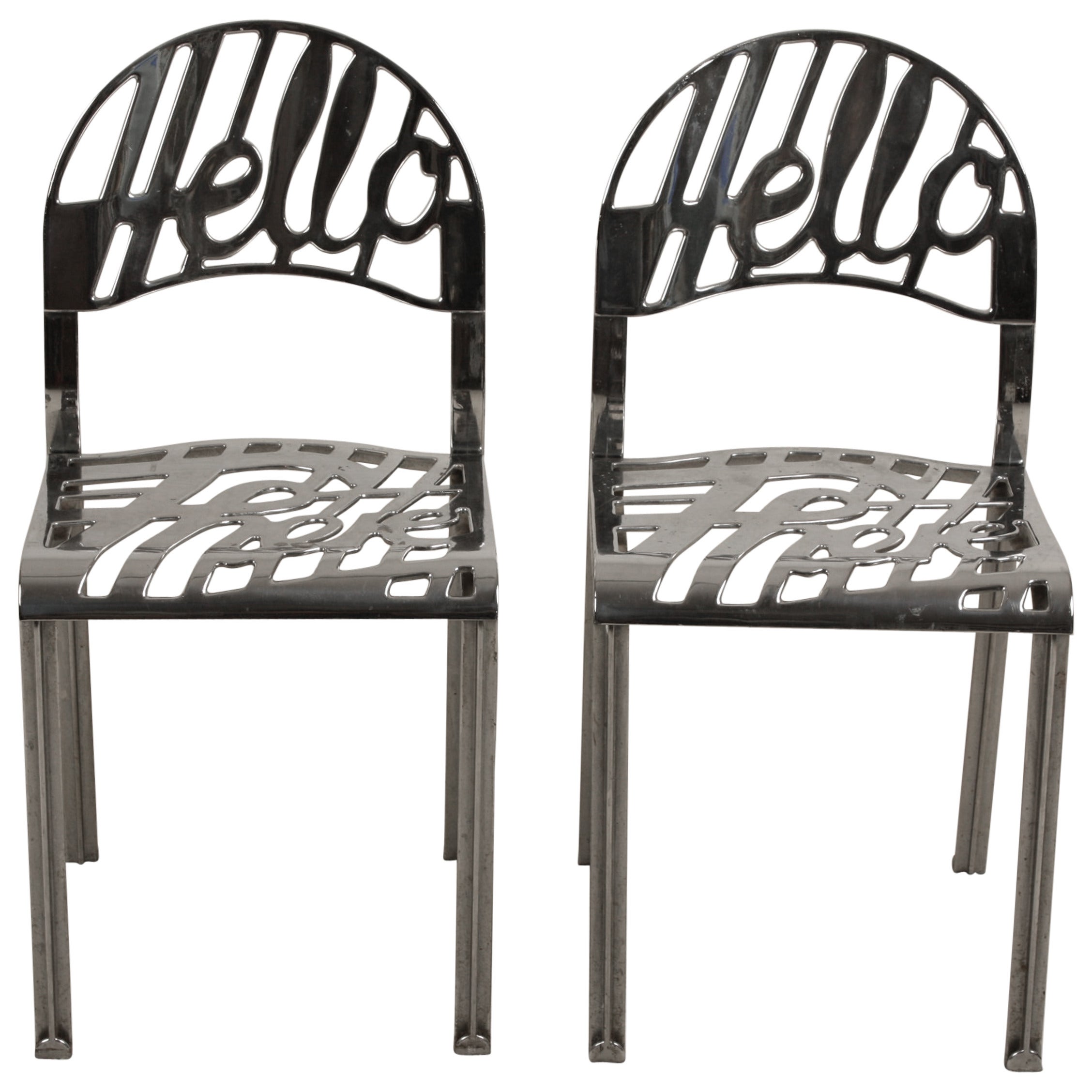 "Hello There" Artifort Chrome-Plated Chairs Set Jeremy Harvey