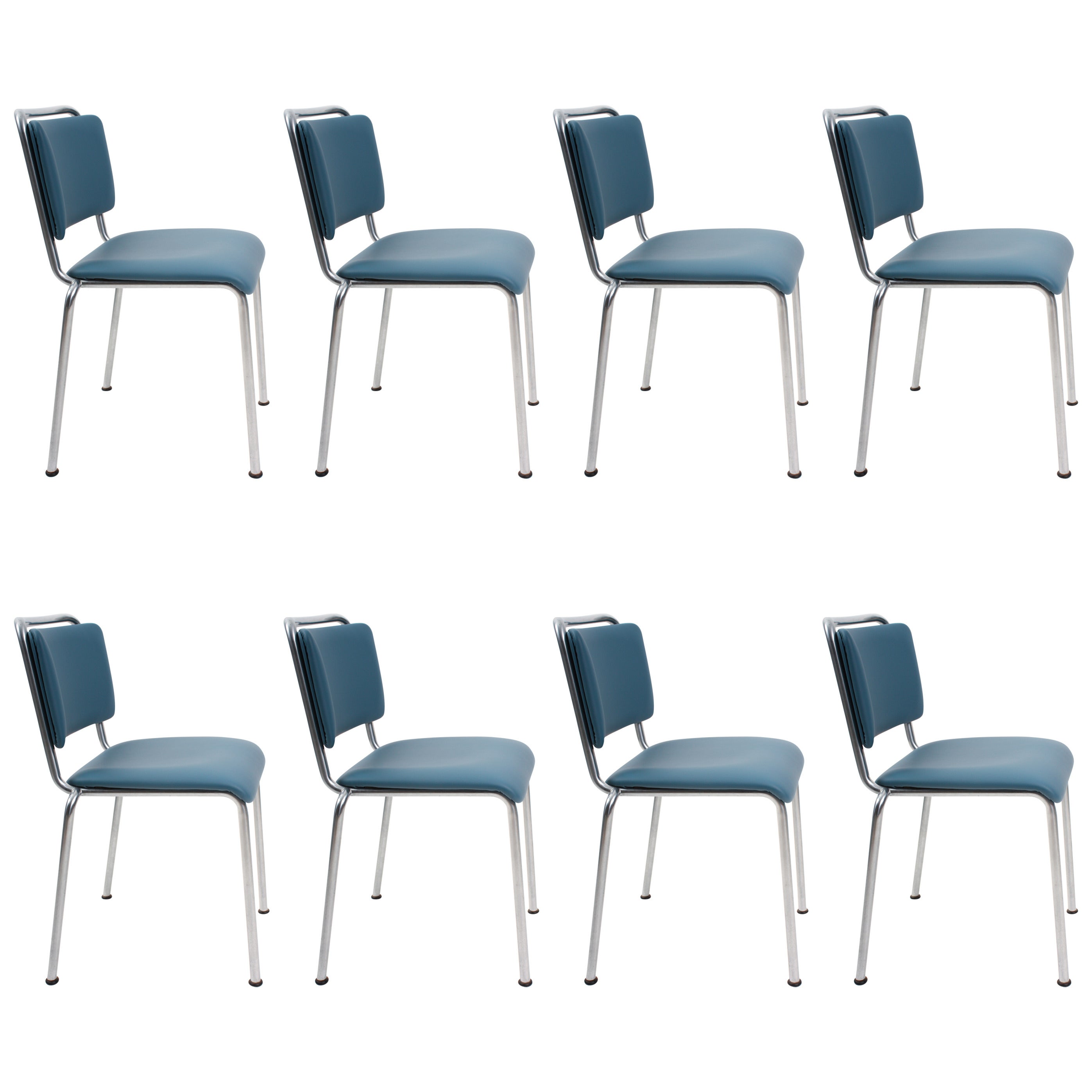 Set of Eight Gispen University Chairs Industrial Chairs