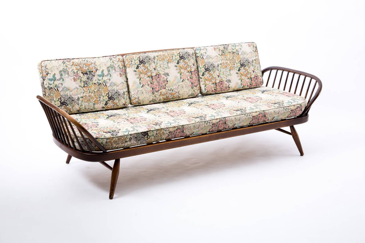 Ercol sofa plus footstool with romantic embroidery 2
