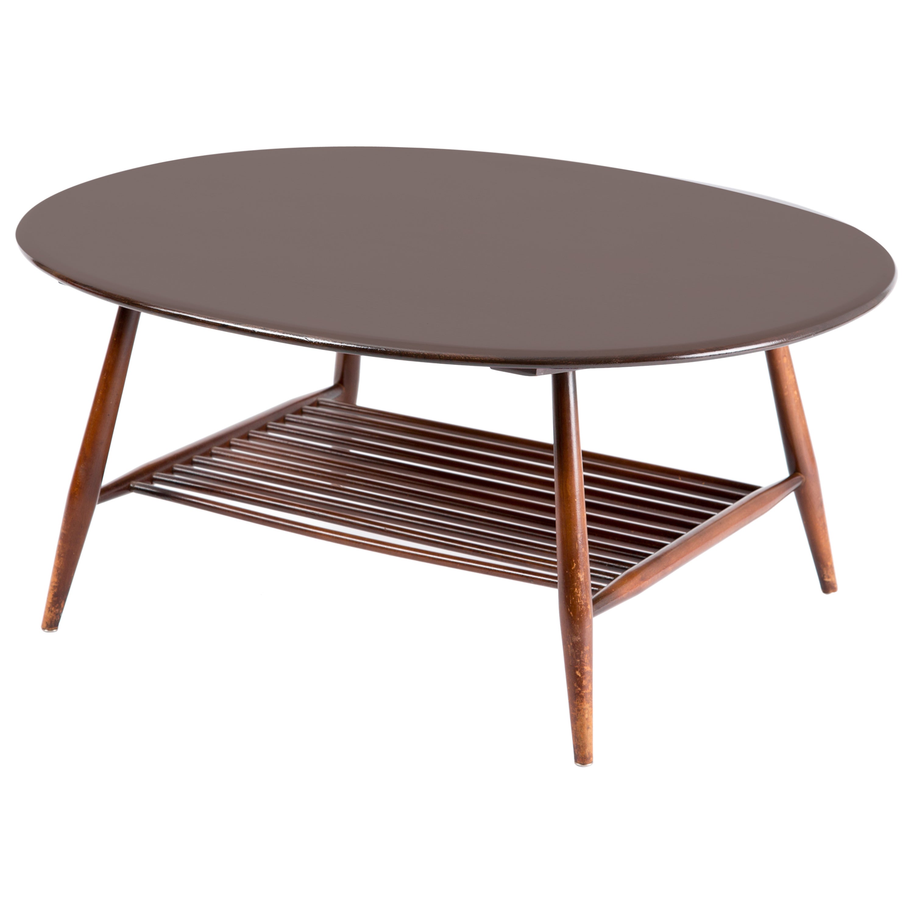 Ercol england oval table with magazin layer