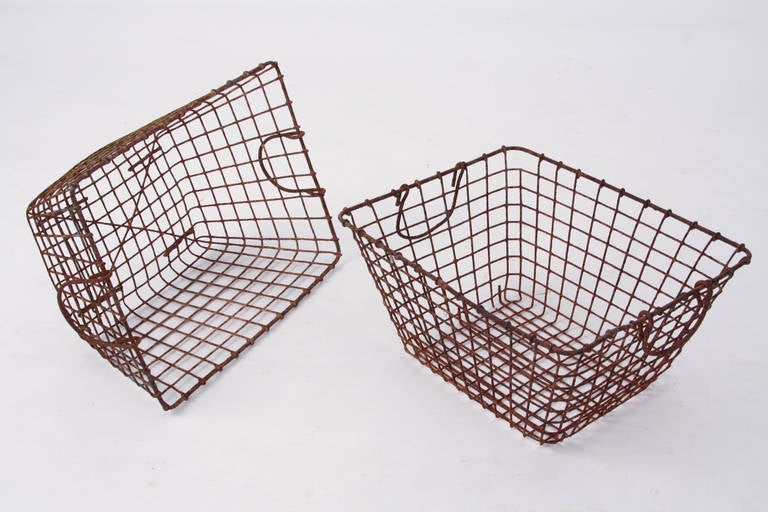 20th Century French Oyster Baskets of Metal For Sale