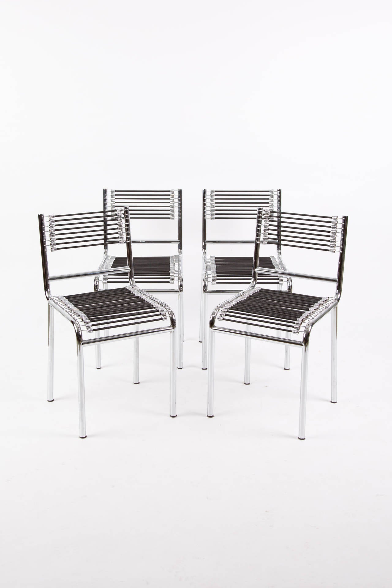 Mid-Century Modern rene herbst chrome plated chairs