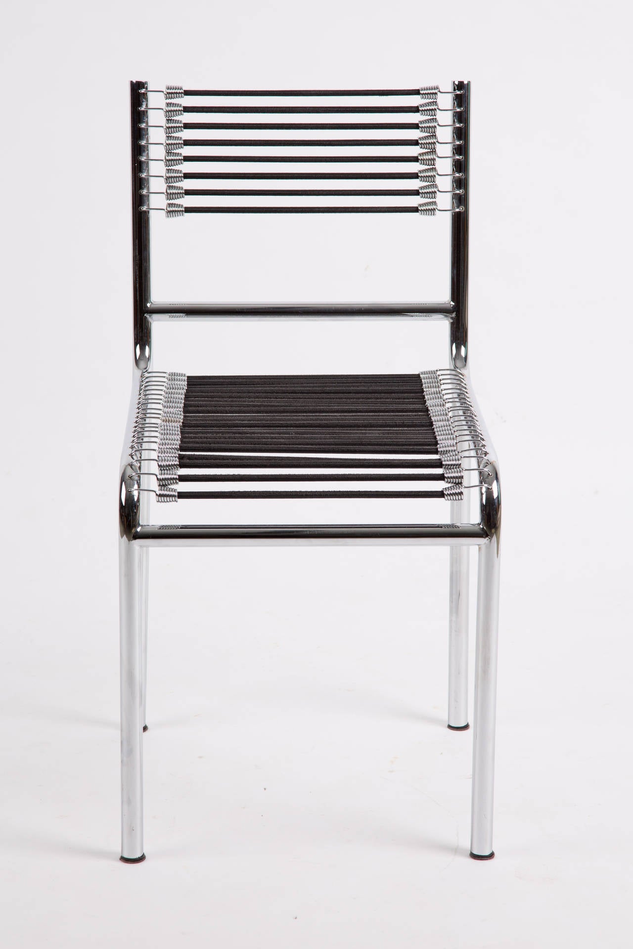 Mid-20th Century rene herbst chrome plated chairs
